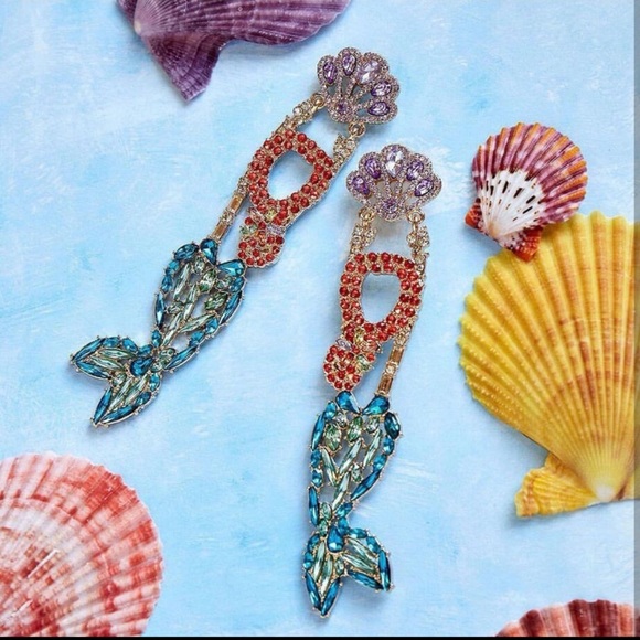 Crystal Mermaid Earrings - Picture 2 of 3
